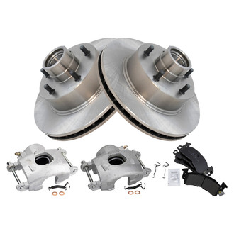 TRQ® - Front Disc Brake Kit with Semi-Metallic Pads and Calipers
