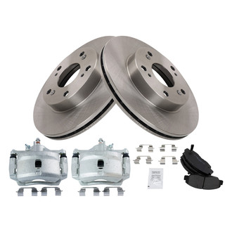 TRQ® - Front Disc Brake Kit with Semi-Metallic Pads and Calipers