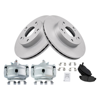 TRQ® - Front Disc Brake Kit with Semi-Metallic Pads and Calipers