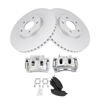 TRQ® - Front Disc Brake Kit with Semi-Metallic Pads and Calipers