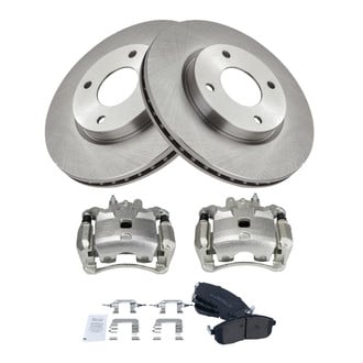TRQ® - Front Disc Brake Kit with Semi-Metallic Pads and Calipers