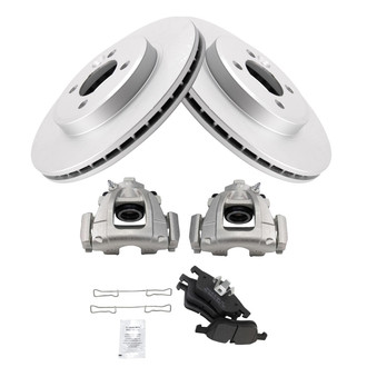 TRQ® - Front Disc Brake Kit with Semi-Metallic Pads and Calipers