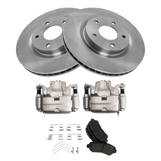 TRQ® - Front Disc Brake Kit with Semi-Metallic Pads and Calipers