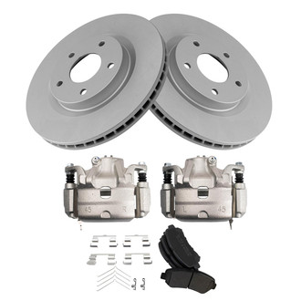 TRQ® - Front Disc Brake Kit with Semi-Metallic Pads and Calipers