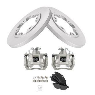 TRQ® - Rear Disc Brake Kit with Semi-Metallic Pads and Calipers