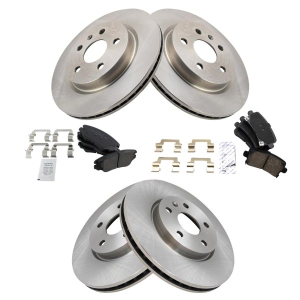 TRQ® - Front and Rear Disc Brake Kit with Ceramic Pads