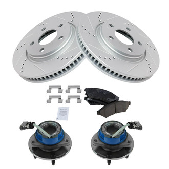 TRQ® - Performance Ceramic Front Brake Kit with Hub Assemblies