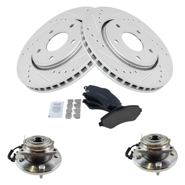 TRQ® - Performance Ceramic Front Brake Kit with Hub Assemblies