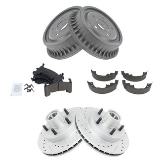 TRQ® - Performance Ceramic Brake Kit with Drum and Shoes