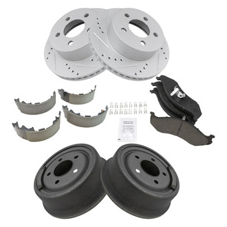 TRQ® - Performance Ceramic Brake Kit with Drum and Shoes