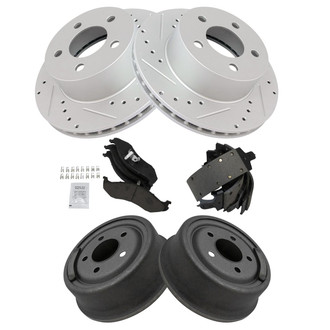 TRQ® - Performance Ceramic Brake Kit with Drum and Shoes