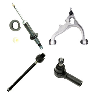 TRQ® - Shock Absorber with Control Arm and Tie Rod End Kit