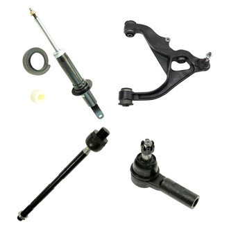 TRQ® - Front Driver Side Shock Absorber with Control Arm and Tie Rod End Kit