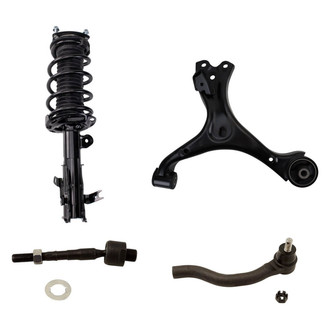 TRQ® - Shock Absorber with Control Arm and Tie Rod End Kit