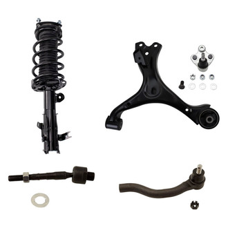 TRQ® - Front Driver Side Complete Strut Assembly with Control Arm and Tie Rod End Kit