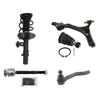 TRQ® - Front Driver Side Complete Strut Assembly with Control Arm and Tie Rod End Kit