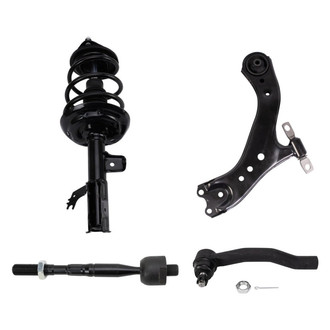 TRQ® - Front Driver Side Complete Strut Assembly with Control Arm and Tie Rod End Kit
