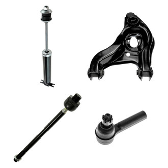 TRQ® - Front Driver Side Shock Absorber with Control Arm and Tie Rod End Kit