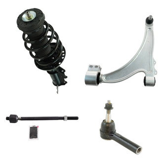TRQ® - Front Driver Side Complete Strut Assembly with Control Arm and Tie Rod End Kit