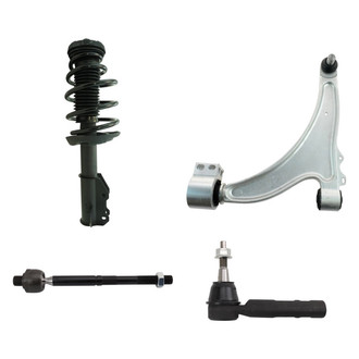 TRQ® - Front Driver Side Complete Strut Assembly with Control Arm and Tie Rod End Kit