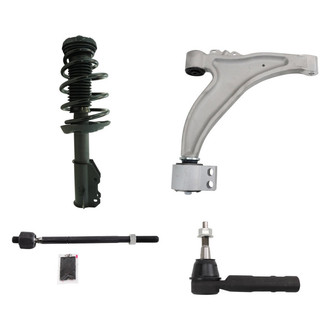 TRQ® - Front Driver Side Complete Strut Assembly with Control Arm and Tie Rod End Kit