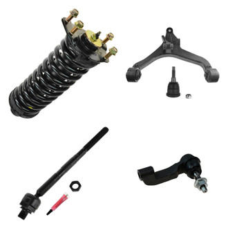 TRQ® - Front Driver Side Complete Strut Assembly with Control Arm and Tie Rod End Kit