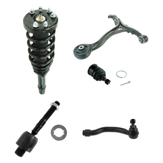 TRQ® - Front Driver Side Complete Strut Assembly with Control Arm and Tie Rod End Kit