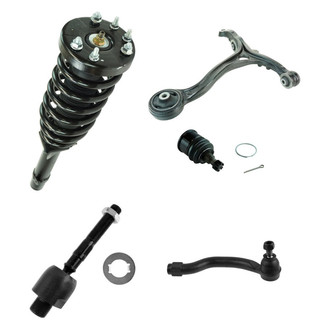 TRQ® - Front Driver Side Complete Strut Assembly with Control Arm and Tie Rod End Kit