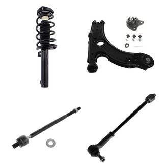 TRQ® - Front Driver Side Complete Strut Assembly with Control Arm and Tie Rod End Kit