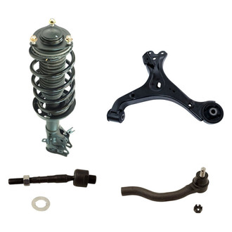 TRQ® - Front Driver Side Complete Strut Assembly with Control Arm and Tie Rod End Kit