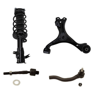 TRQ® - Front Driver Side Complete Strut Assembly with Control Arm and Tie Rod End Kit