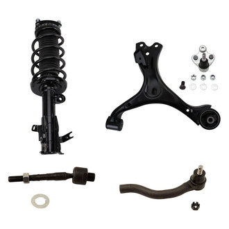 TRQ® - Front Driver Side Complete Strut Assembly with Control Arm and Tie Rod End Kit
