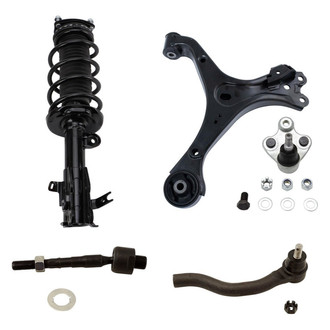 TRQ® - Front Driver Side Complete Strut Assembly with Control Arm and Tie Rod End Kit