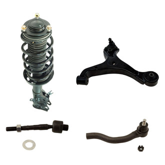 TRQ® - Front Driver Side Complete Strut Assembly with Control Arm and Tie Rod End Kit