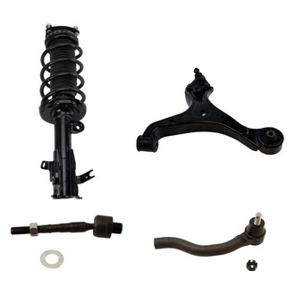 TRQ® - Front Driver Side Complete Strut Assembly with Control Arm and Tie Rod End Kit