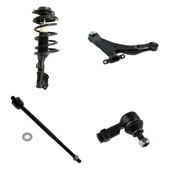 TRQ® - Shock Absorber with Control Arm and Tie Rod End Kit