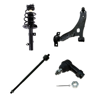 TRQ® - Front Driver Side Complete Strut Assembly with Control Arm and Tie Rod End Kit