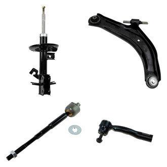 TRQ® - Front Driver Side Shock Absorber with Control Arm and Tie Rod End Kit