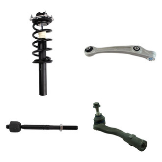 TRQ® - Front Driver Side Complete Strut Assembly with Control Arm and Tie Rod End Kit