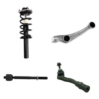 TRQ® - Front Driver Side Complete Strut Assembly with Control Arm and Tie Rod End Kit