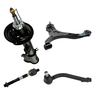 TRQ® - Front Driver Side Shock Absorber with Control Arm and Tie Rod End Kit