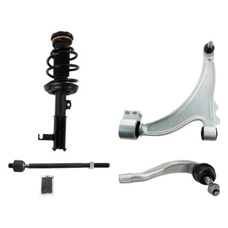 TRQ® - Front Driver Side Complete Strut Assembly with Control Arm and Tie Rod End Kit