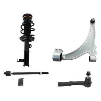 TRQ® - Front Driver Side Complete Strut Assembly with Control Arm and Tie Rod End Kit