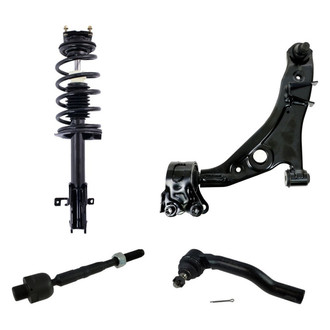 TRQ® - Front Driver Side Complete Strut Assembly with Control Arm and Tie Rod End Kit