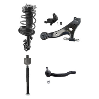 TRQ® - Front Driver Side Complete Strut Assembly with Control Arm and Tie Rod End Kit