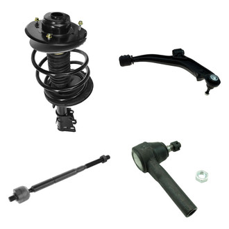 TRQ® - Front Driver Side Complete Strut Assembly with Control Arm and Tie Rod End Kit