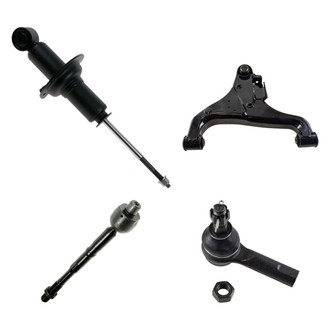 TRQ® - Front Driver Side Shock Absorber with Control Arm and Tie Rod End Kit