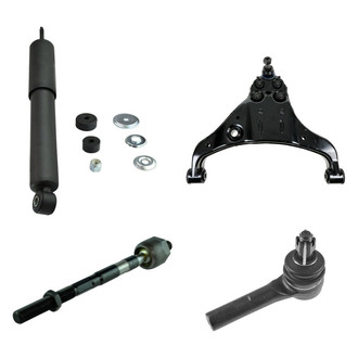 TRQ® - Front Driver Side Shock Absorber with Control Arm and Tie Rod End Kit