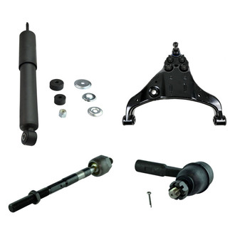 TRQ® - Front Driver Side Shock Absorber with Control Arm and Tie Rod End Kit