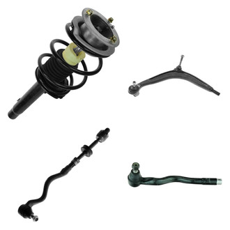 TRQ® - Front Driver Side Complete Strut Assembly with Control Arm and Tie Rod End Kit